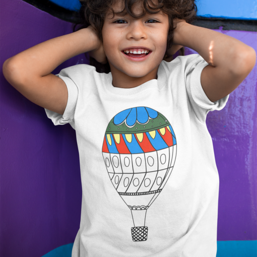 ORO BALIONAS Vaikiški marškinėliai spalvinimui