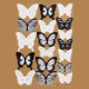 Balta / juoda 3D drugeliai Interjero dekoravimui 18 vnt.