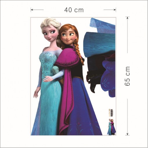 Princesės Elza ir Ana Sienos lipdukai 40 cm X 74 cm